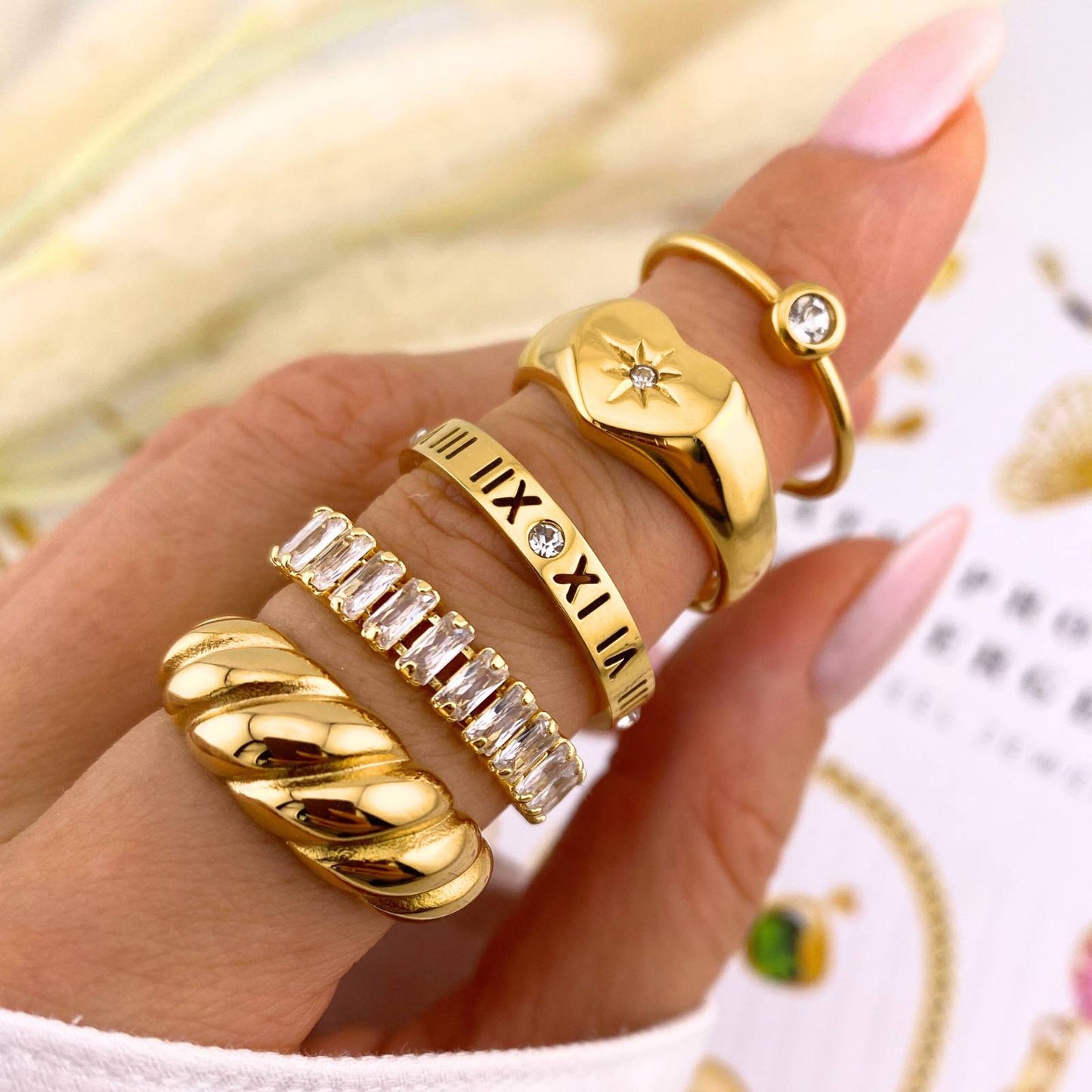 18K gold plated-   Сroissant finger ring