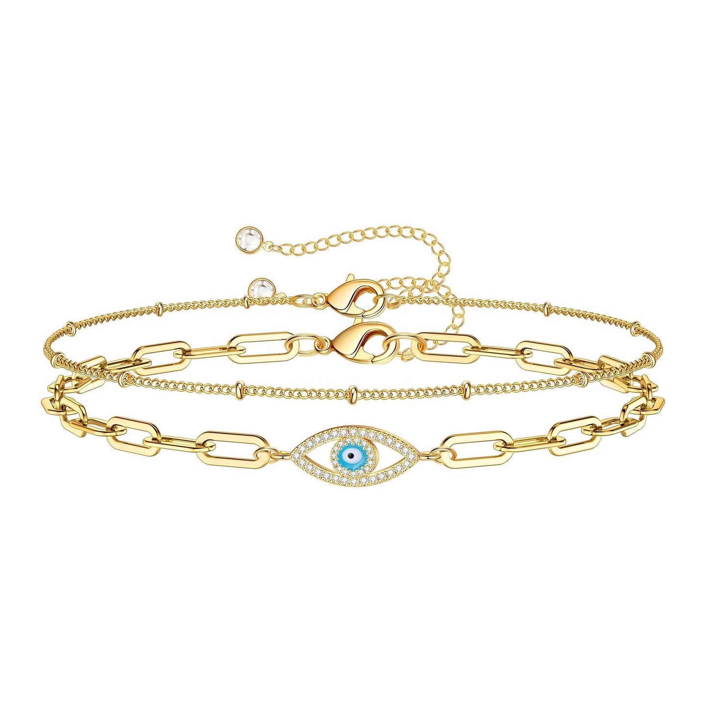 18K gold plated Stainless steel  Evil Eye Bracelet