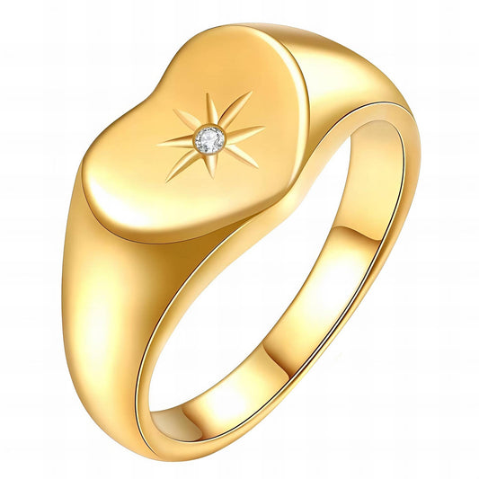 18K gold plated Stainless steel - Heart Ring