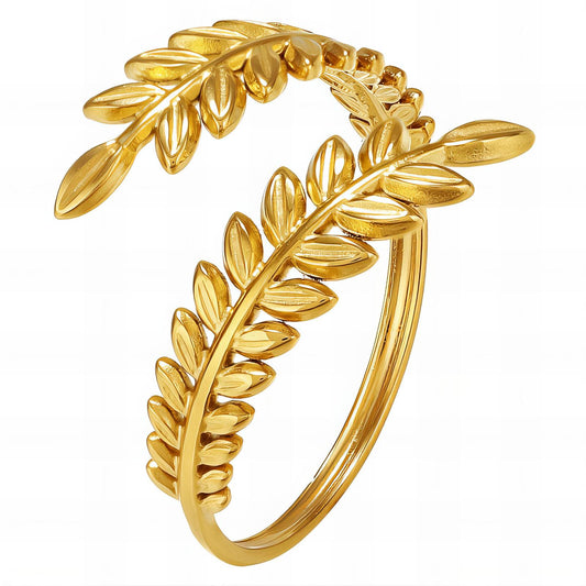 18K gold plated Stainless steel - Leafs Ring