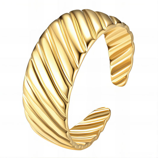 18K gold plated Stainless steel- Self Adjustable Ring