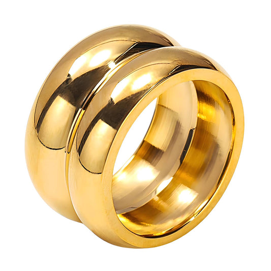 18K gold plated Stainless steel - Double Ring